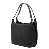 印傳屋 ショルダーバッグ ブラック レザー レディース INDENYA 【中古】